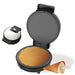 Waffle cone maker with a waffle cone on a white background