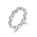 S925 Silver Women's Sterling Row Ring Same Row Diamond Zircon Women's Silver Ring Z+2 1/2 - Dio Kollections
