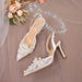 Elegant Pearl Stiletto Heels for Women – High Fashion Lace Wedding Shoes - Dio Kollections