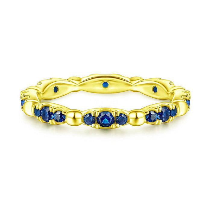 S925 Silver Women's Sterling Row Ring Same Row Diamond Zircon Women's Silver Ring Z+2 1/2 - Dio Kollections