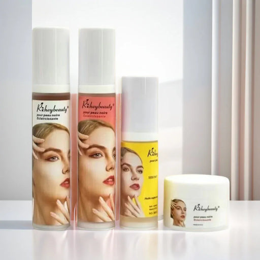 Set of Kiehl's skincare products with branding on a neutral background