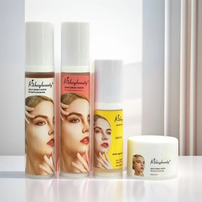 Set of Kiehl's skincare products with branding on a neutral background
