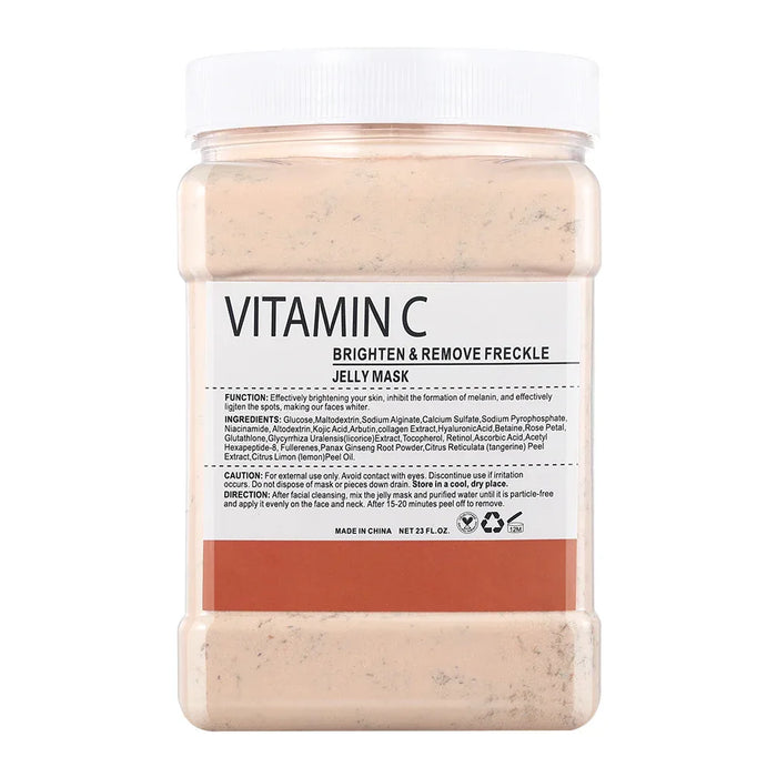 Jar of Vitamin C jelly mask with label on a white background
