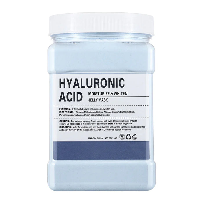 Hyaluronic acid jelly mask container on a white background