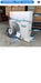 Air conditioning unit with technical specifications on a concrete floor