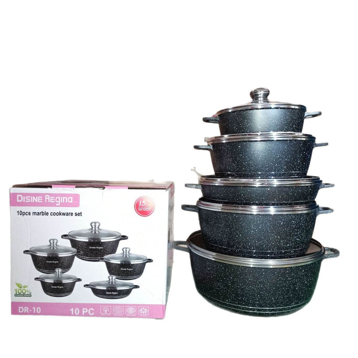 10-Piece Western-Style Non-Stick Marble Cookware Set - Dio Kollections