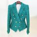 Dio Elegant Slim Fit Tweed Blazer with Tassel Detail - Dio Kollections