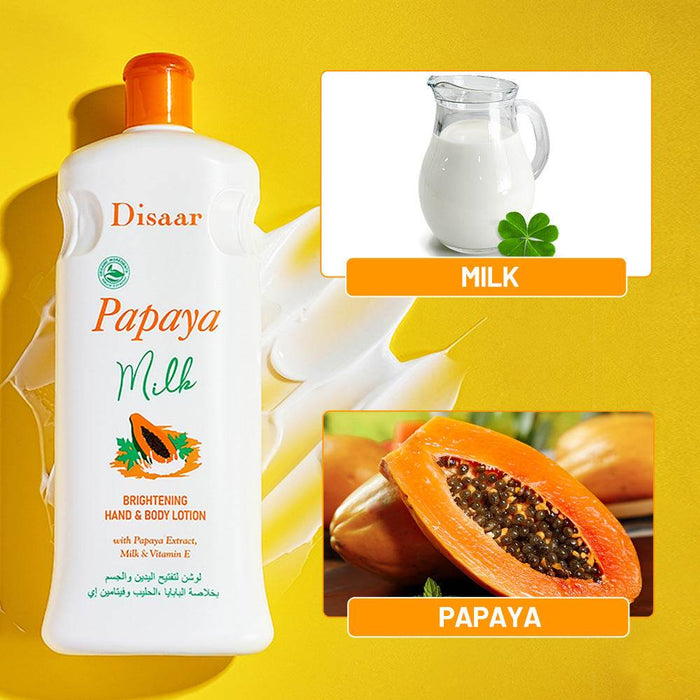 Disaar Papaya Body Milk - 600ml Hydrating & Brightening Lotion - Dio Kollections