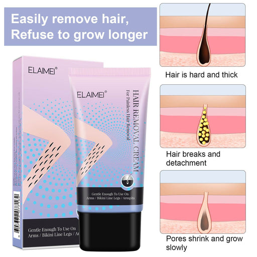 ELAIMEI Hair Removal Cream Gently Non-irritating Private Parts Thighs Legs Armpits - Dio Kollections