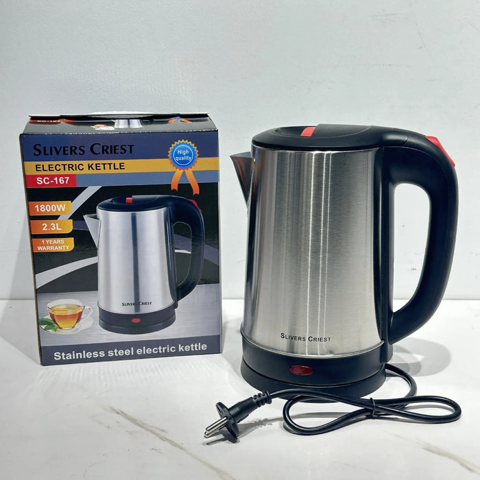 Silver Crest 2.3L Stainless Steel Electric Kettle with Auto Shut-off