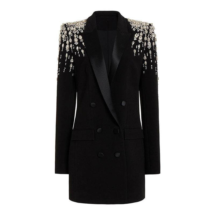 Gorgeous Heavy Beaded Long Blazer for Women - Slim Fit Elegant Design - Dio Kollections