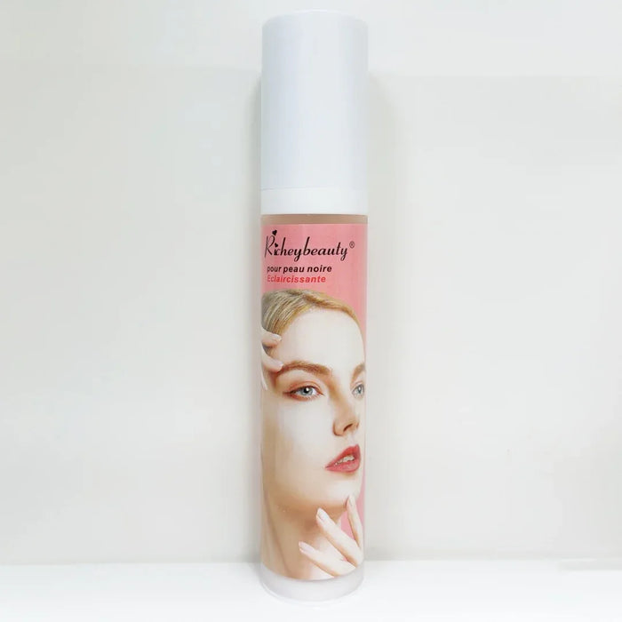 Skincare product with a brand logo and product image on a white background