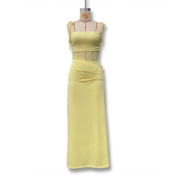 Dio Sexy Lace Hollow-Out Sleeveless Slim-Fit Camisole Dress