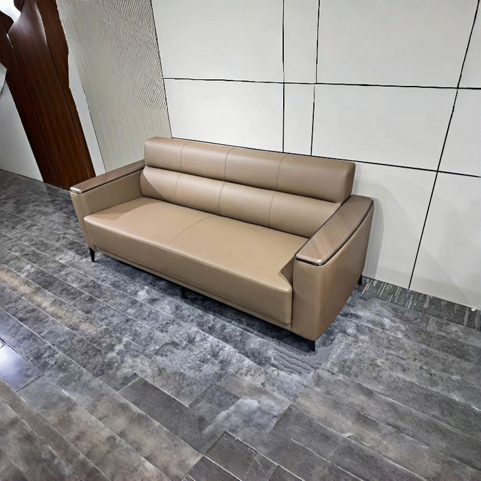 Genuine Leather Three-Seater Set Modern Business Office Reception Sofa