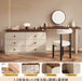 Modern Walnut Solid Wood Dressing Table with Multi-Storage and Mirror Options - Dio Kollections