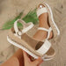 36-42 Sandals One-Strap Thick Sole Buckle Wedge Women's Glossy - Dio Kollections