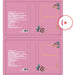Pink product packaging with floral designs and text
