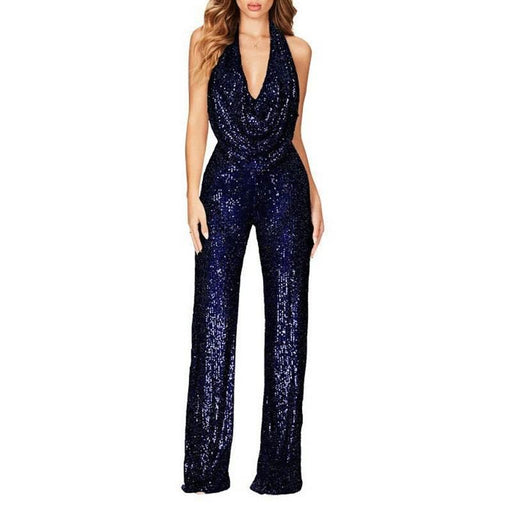 Dio Sleeveless Halter Sequined Women's One Piece Jumpsuit - Dio Kollections