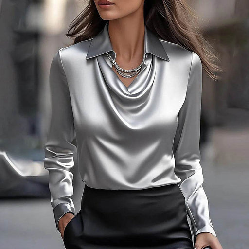 Dio Elegant Swing Collar Long Sleeve Women's Top - Stylish Ladies - Dio Kollections
