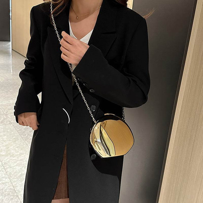 Trendy Oval Acrylic Box Bag with Chain Strap - Dio Kollections