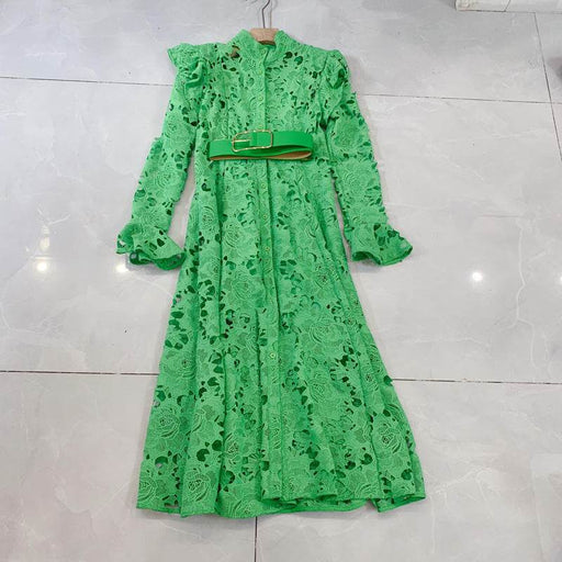 Dio Lace Embroidered Two-Piece Dress with High Waist Skirt - Dio Kollections