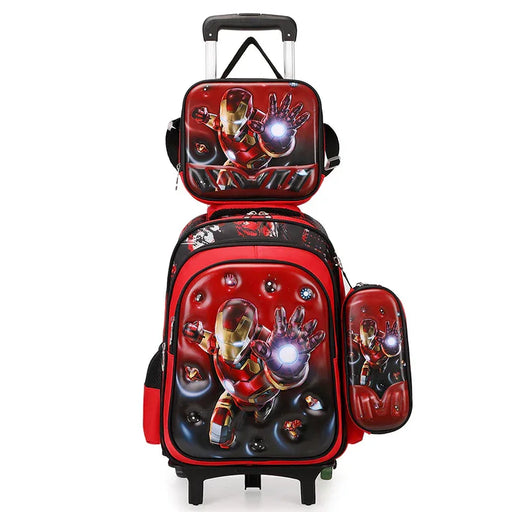 Backpack with Iron Man design on a white background