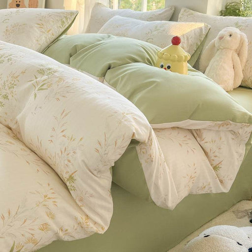 Four-Piece Cotton Double-Layer Gauze Set Bed Sheet Quilt Cover Washed Cotton Double-Layer Gauze Set - Dio Kollections