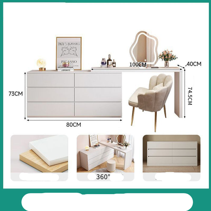 Dressing table with dimensions and features displayed