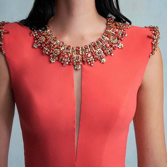 Dio Timeless Beaded Diamond Highend Vest Skirt Dress