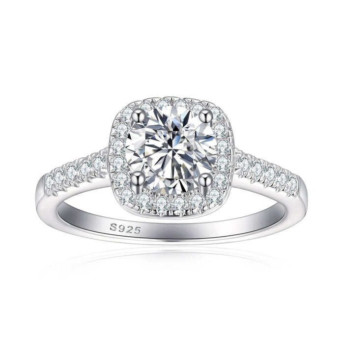 Princess Square Simulation Diamond Ring Women 925 Sterling Silver Zircon Wedding Ring - Dio Kollections