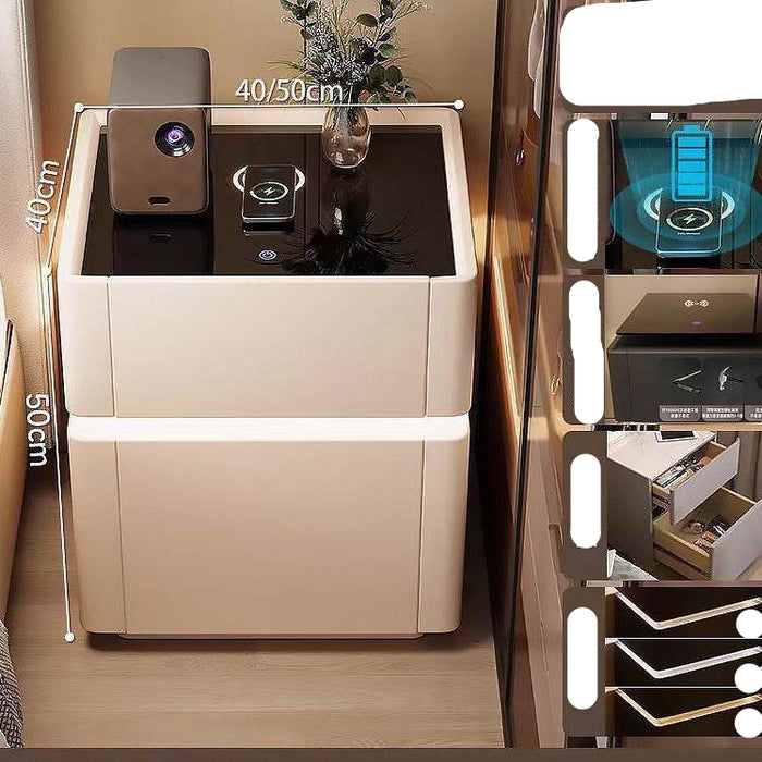 Smart Bedside Table Safe Integrated Bedroom Luxury Wireless Charging Storage Cabinet - Dio Kollections