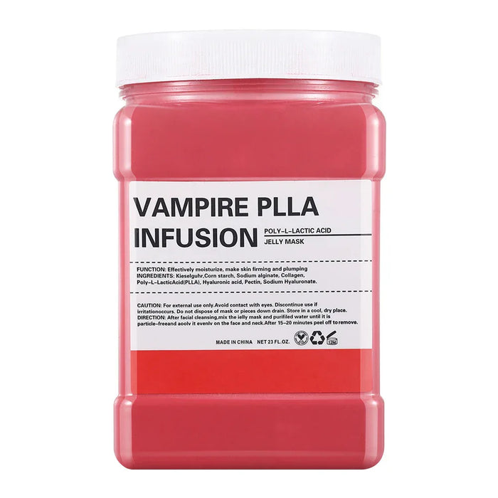 Red container labeled 'Vampire PLLA Infusion' on a white background
