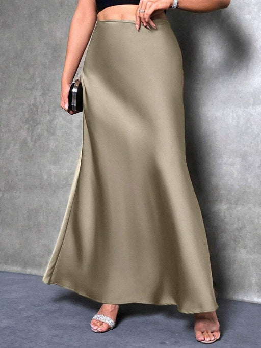 Elegant Simulated Silk A-line Satin Skirt for Spring/Summer - Dio Kollections