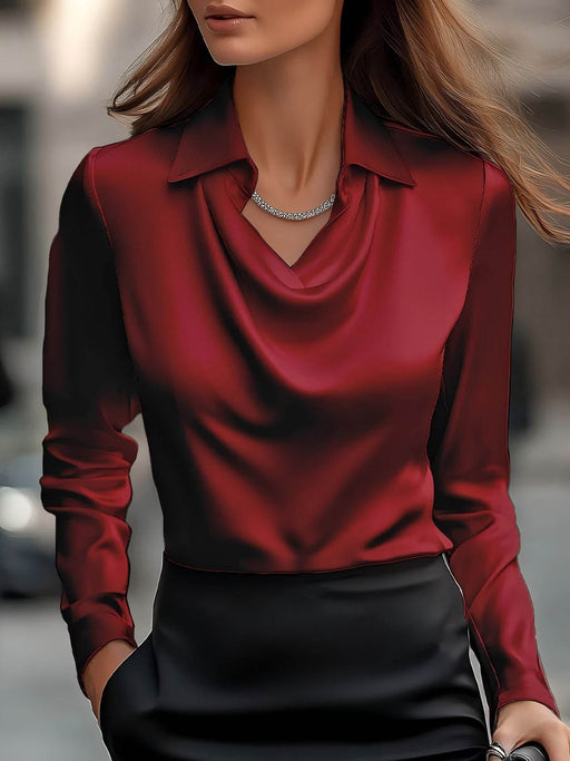 Dio Elegant Swing Collar Long Sleeve Women's Top - Stylish Ladies - Dio Kollections