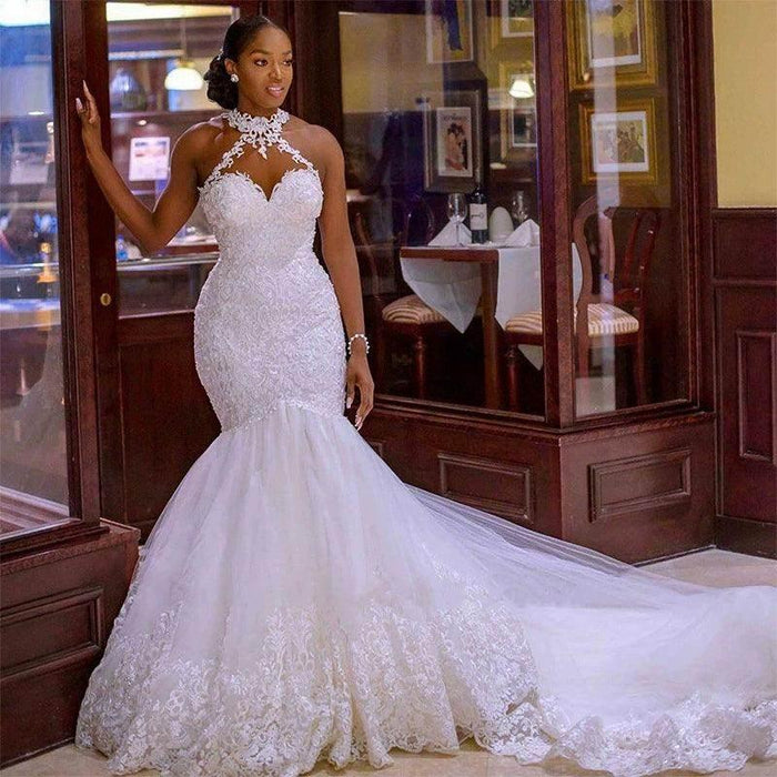 Lace Beaded Mermaid Wedding Dress Lace Beaded Mermaid Wedding Dress