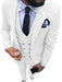 White patterned suit with a tie and pocket square on a white background