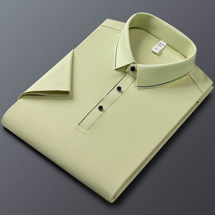 Cotton Short-sleeved Polo Shirt Men's Business Casual Lapel Solid Color Shirt - Dio Kollections