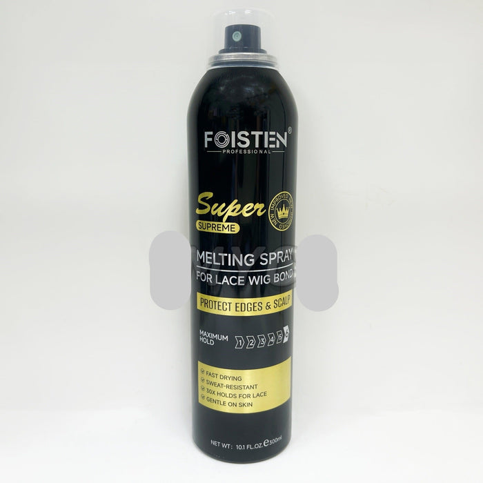 Foisten Super Melting Spray can for lace wig bonding on a white background