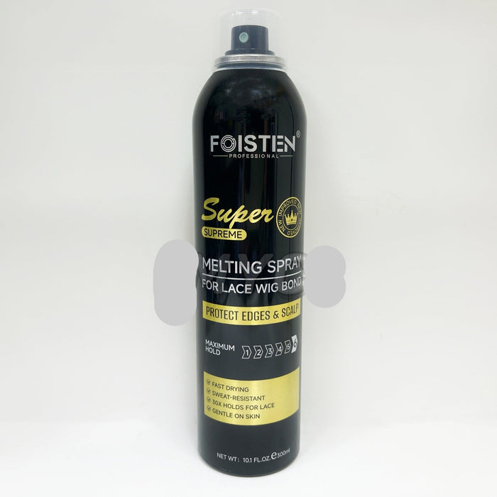 Foisten Super Melting Spray can for lace wig bonding on a white background
