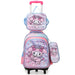Children's backpack with cartoon character design on a white background