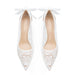 Dio Lace Shallow Mouth Pointed Toe Thread Bow Wedding Shoes - Dio Kollections