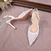 Elegant High Heel Hollow Sandals with French Lace for Women - Dio Kollections