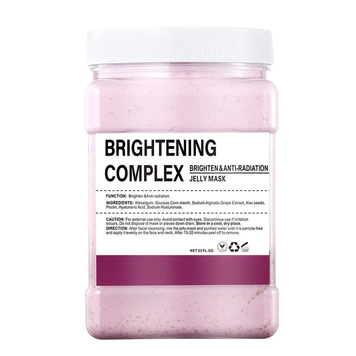 Pink jelly mask container with white lid on a white background