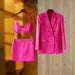 Three-piece Suit With High-end French Vintage Satin Glossy Blazer Tank Top Skirt - Dio Kollections