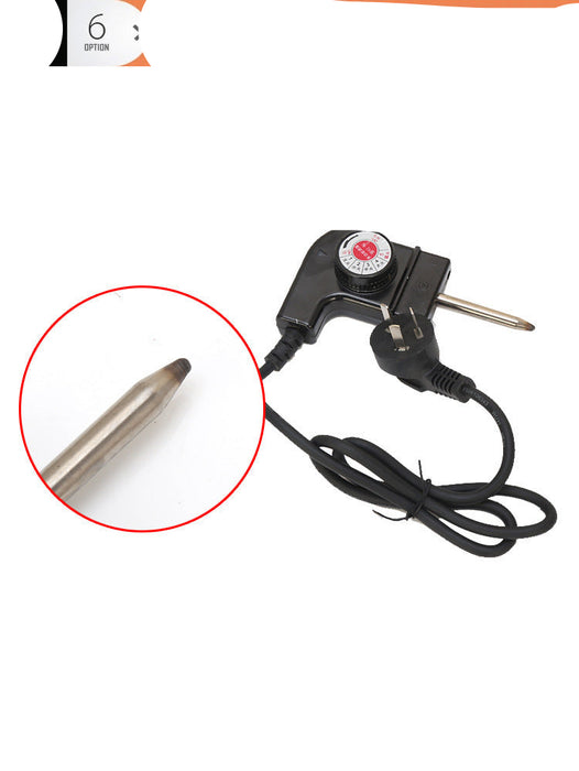 Electric stove igniter with temperature control settings and power cord on a white background