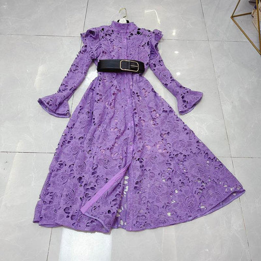 Dio Lace Embroidered Two-Piece Dress with High Waist Skirt - Dio Kollections