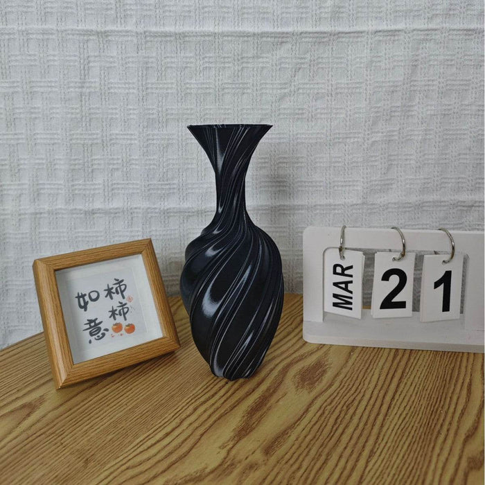 Large Twisted Silk White Art Vase - Modern Nordic Decor - Dio Kollections