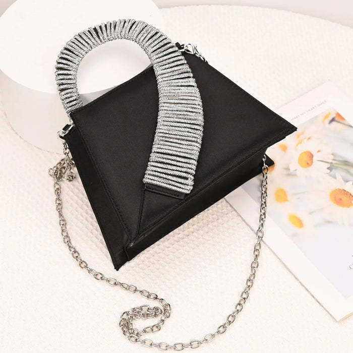 Diamond French Fairy Rhinestone Trapezoid Single Shoulder Crossbody Handbag