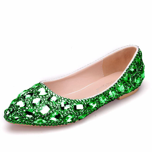 Dio Luxury Crystal Embellished Flat Wedding Shoes for Women - Dio Kollections