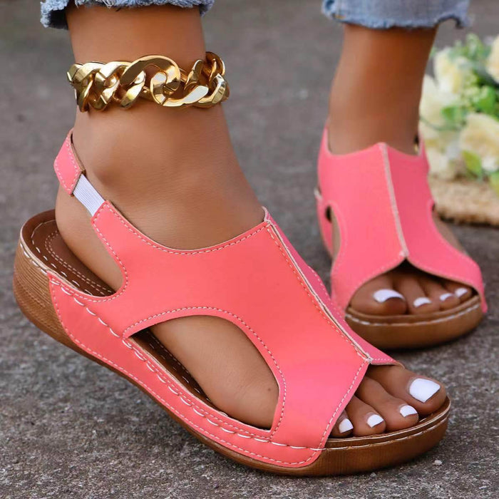 Dio Hollow Out Toe Round Toe Beach Roman Sandals - Dio Kollections
